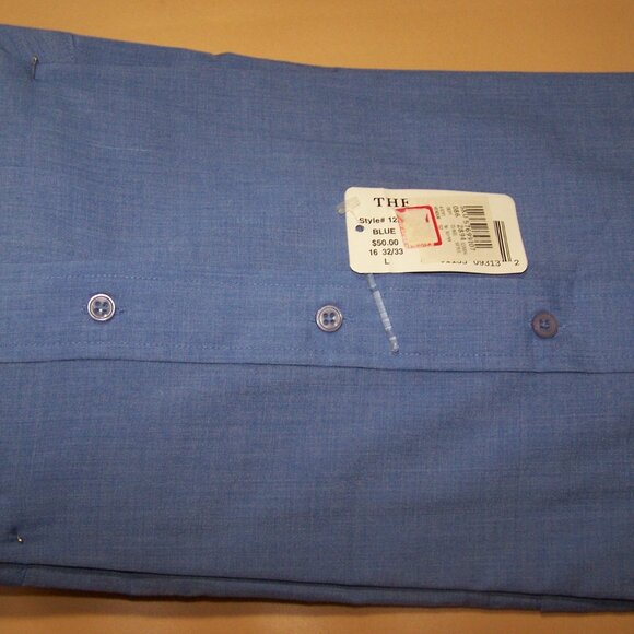 Modern Elements Men Stylish L-Sleeve Blue Dress Shirt 16 x 32/33 w/Point Collar - Picture 5 of 6